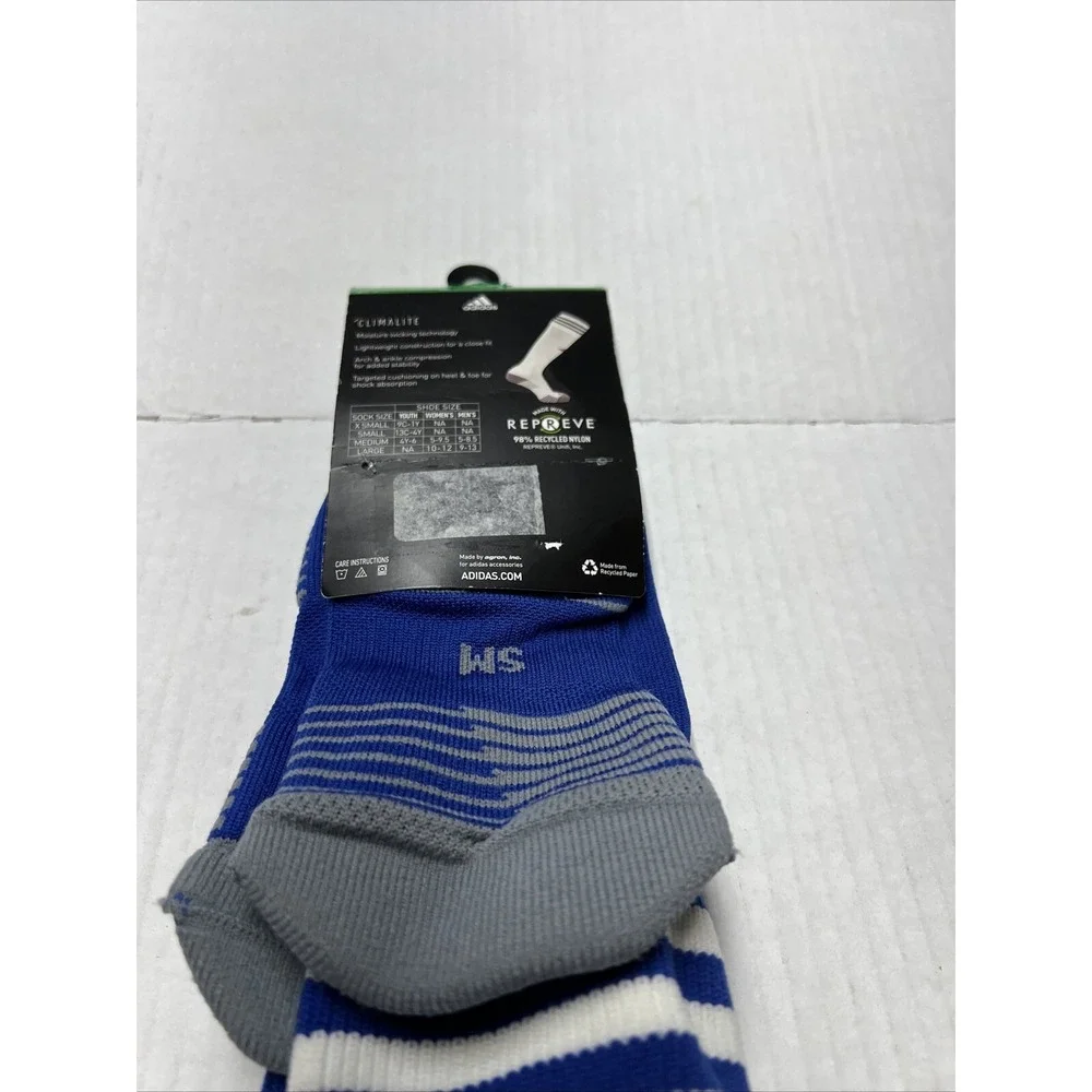 Adidas‎ Soccer Copa Zone Cushion Climalite Socks Unisex SZ SM Blue/Gray/White